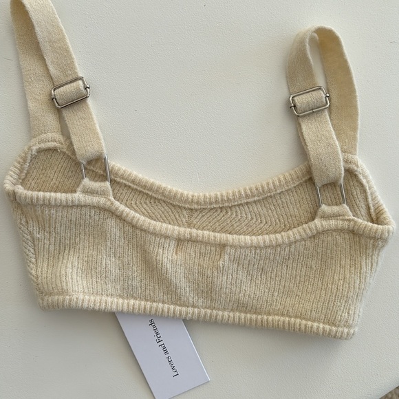 New Lovers and Friends Kamile Knit Bra in Cream crop top adjustable straps XS - Picture 6 of 6